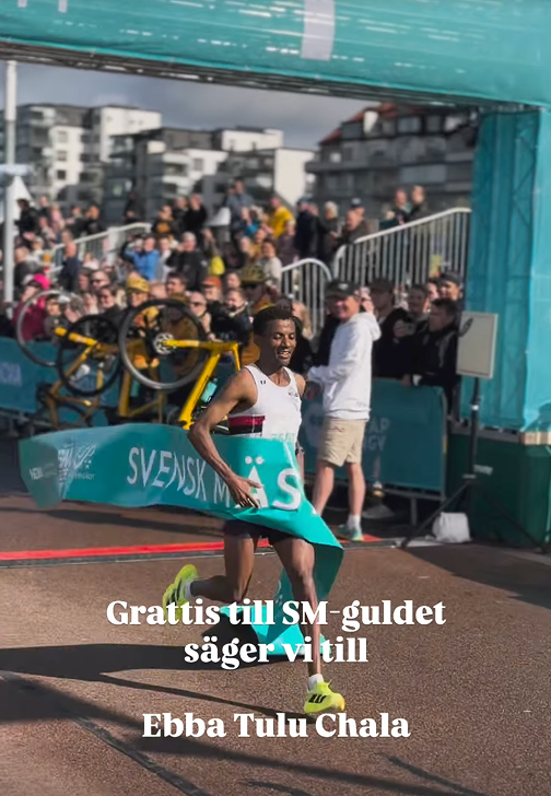 Ebba Tulu Chala springer i mål på Helsingborgs halvmarathon